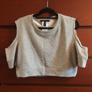BCBGMaxAzria Cropped Cutout Sweater Top